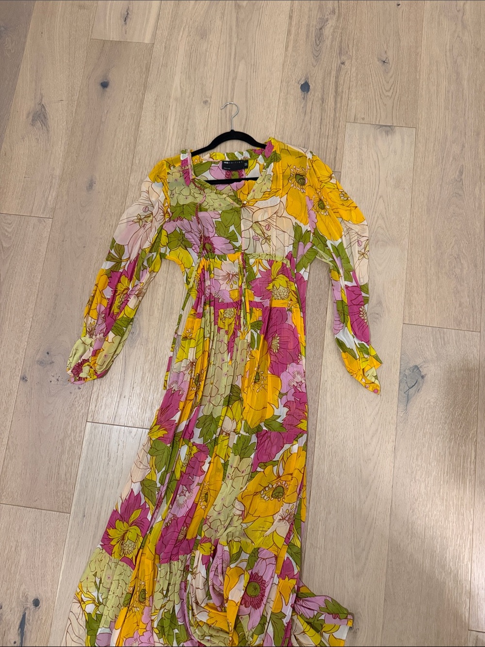 ASOS Vintage-Inspired Floral Maxi Dress - Yellow & Pink